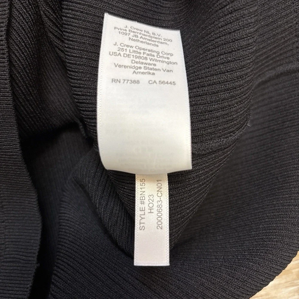 J.Crew Contrast Mini Knit Sweater Dress Black Ivory Supersculpt Yarn Sz XS EUC - Picture 5 of 12